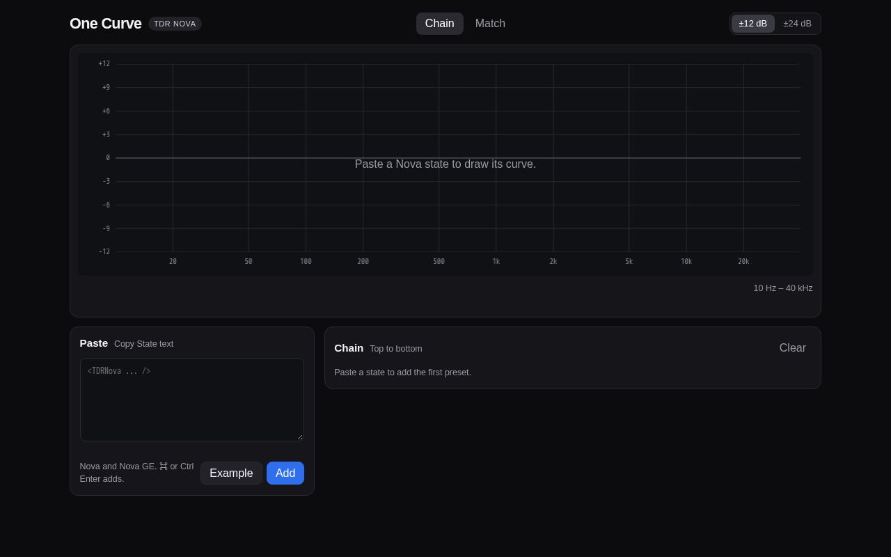 Preview of One Curve Eq