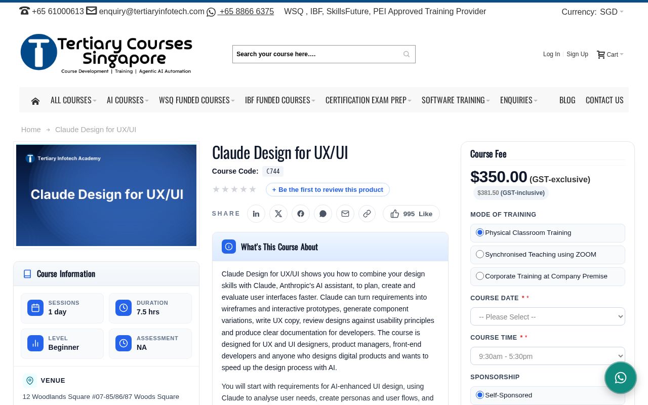 Preview of C744 Claude Design For UX UI