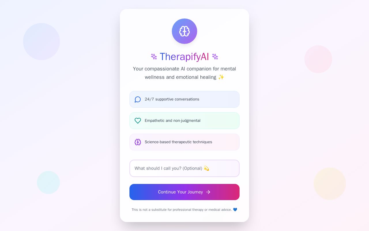 Preview of TherapifyAI