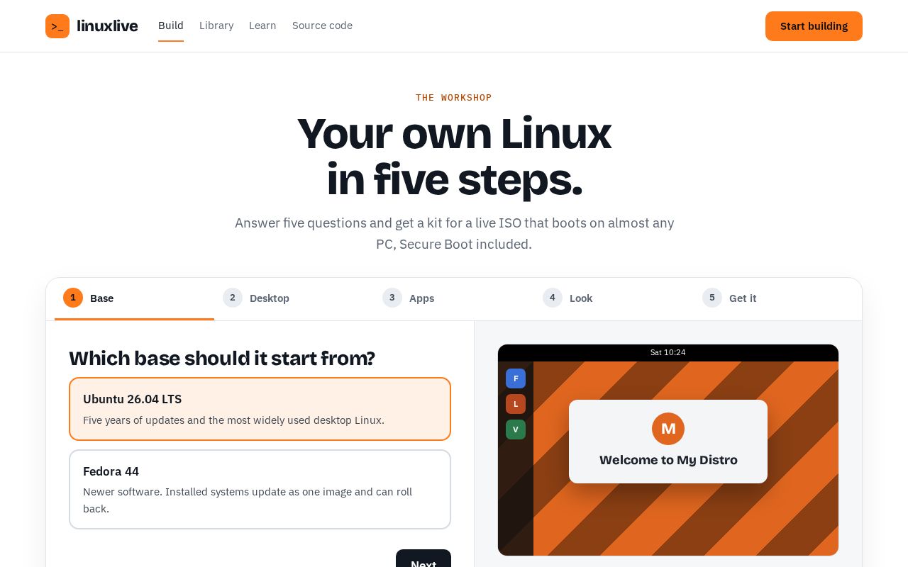 Preview of Linuxlive Distro