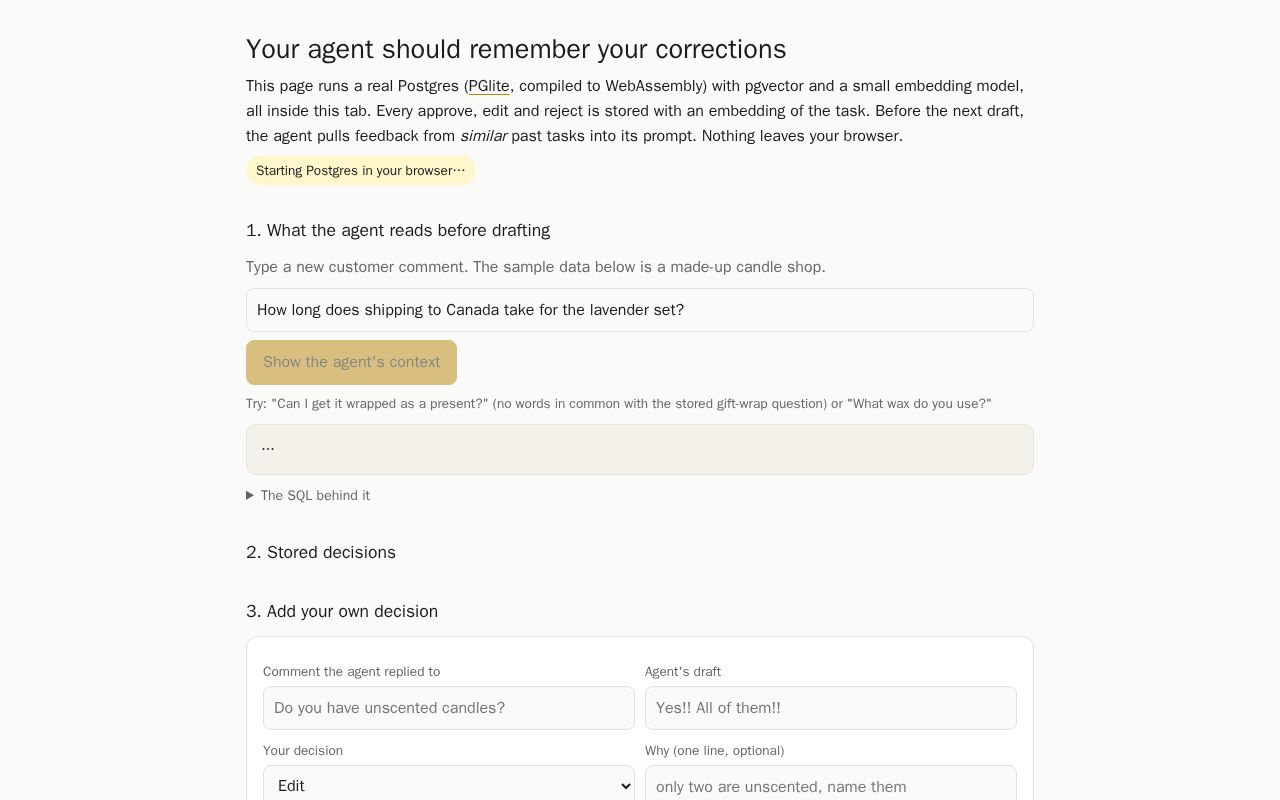 Preview of Self Learning Agent Setup