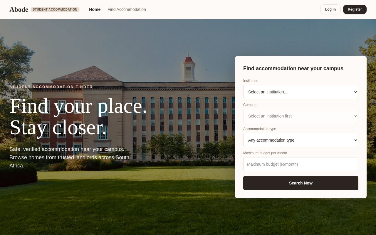 Preview of CS Student Accommodation Finder