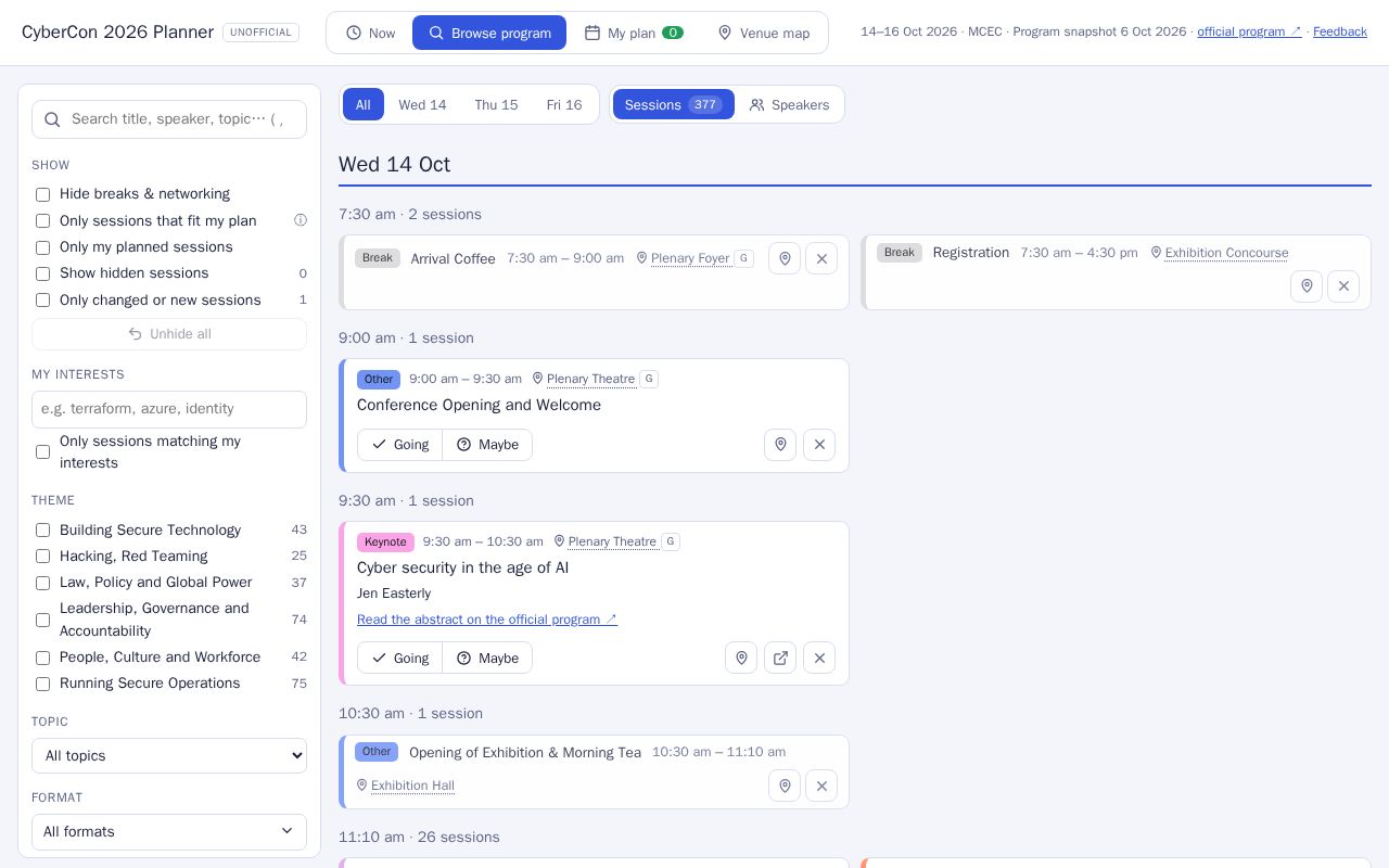 Preview of Cybercon2026 Planner