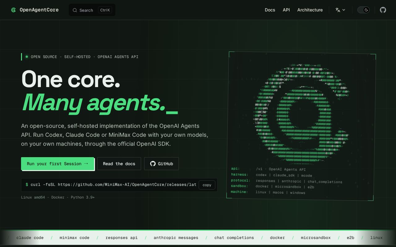 Preview of OpenAgentCore