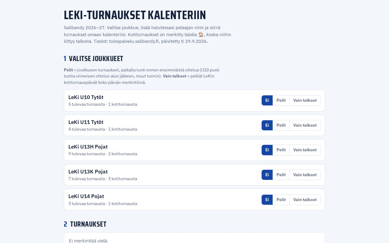 Preview of Leki Otteluohjelma