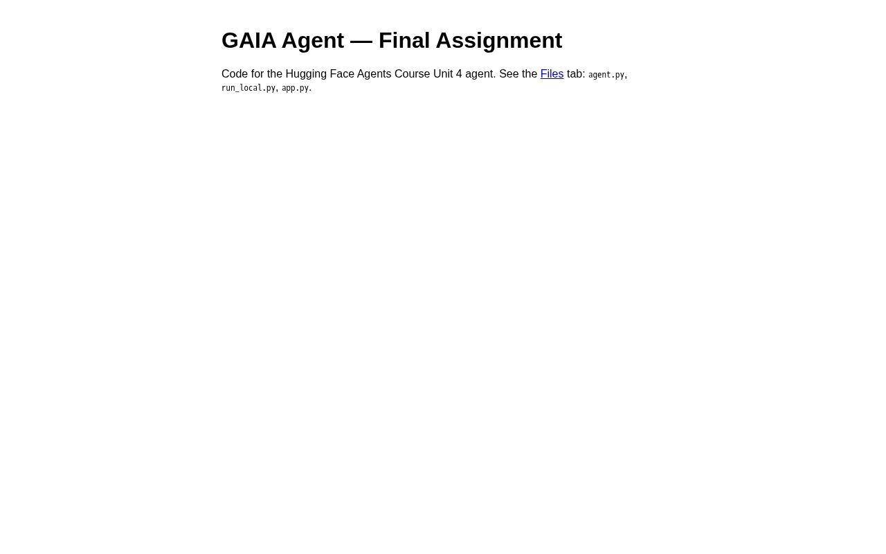 Preview of GAIA Agent Final Assignment