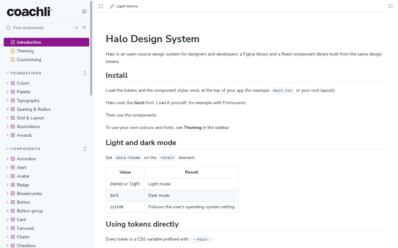Preview of Coachli Design System