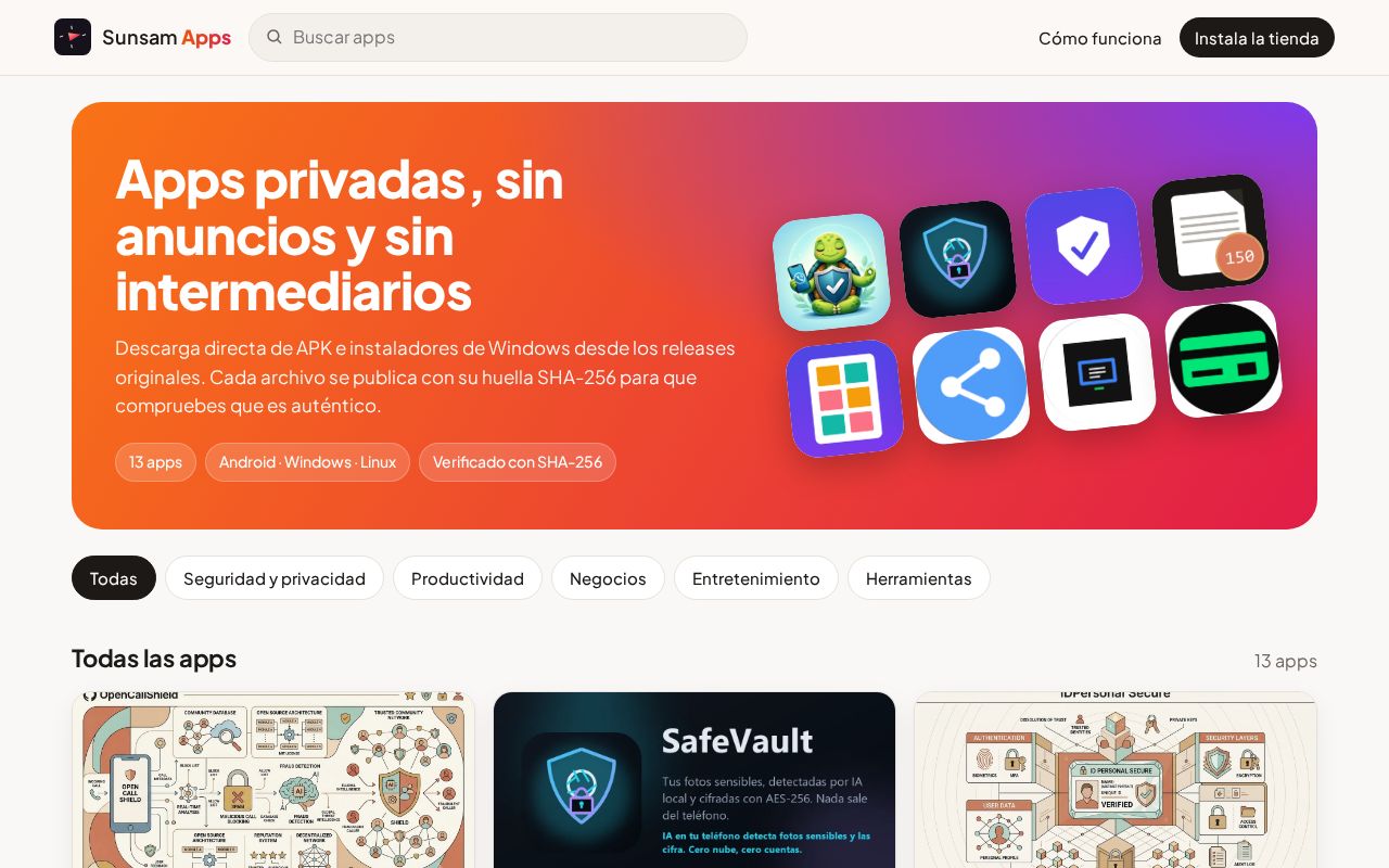 Preview of Sunsam Apps Store