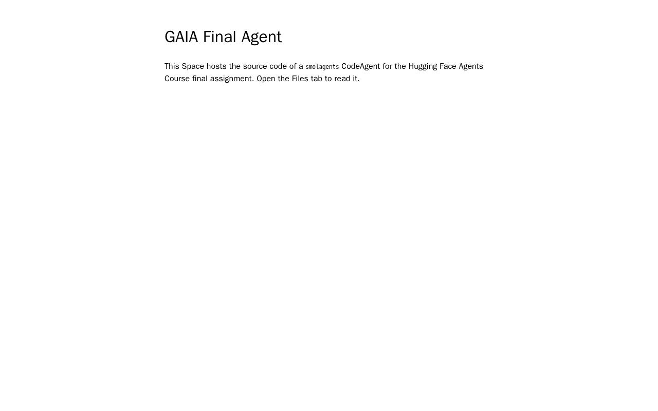 Preview of GAIA Final Agent