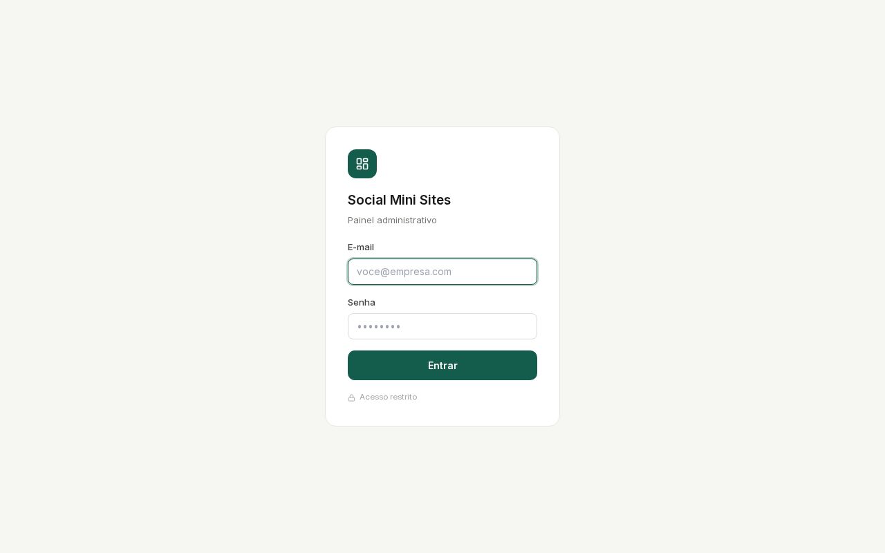 Preview of Social Mini Sites