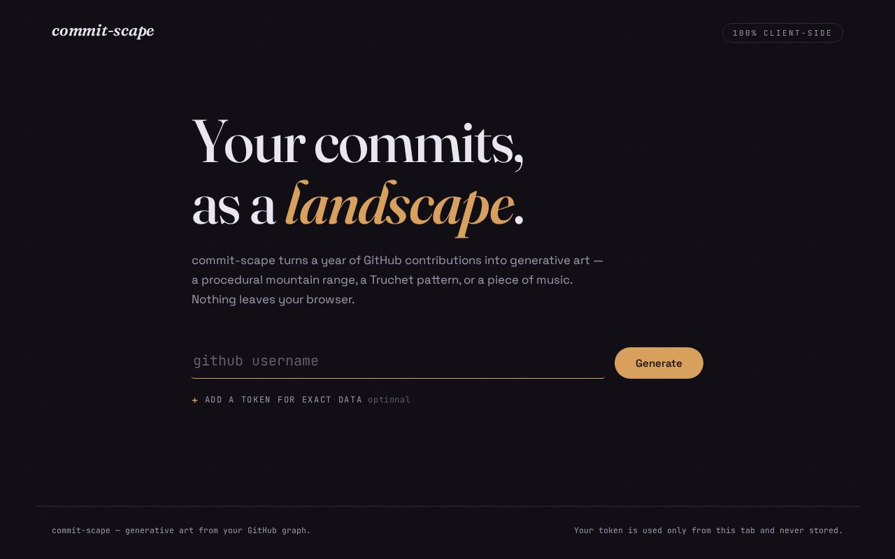 Preview of Turn your GitHub contributions into generative art.