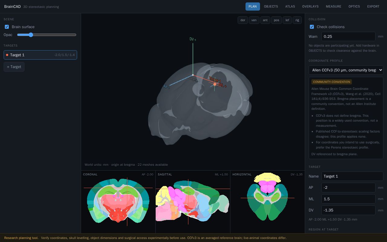 Preview of BrainCAD