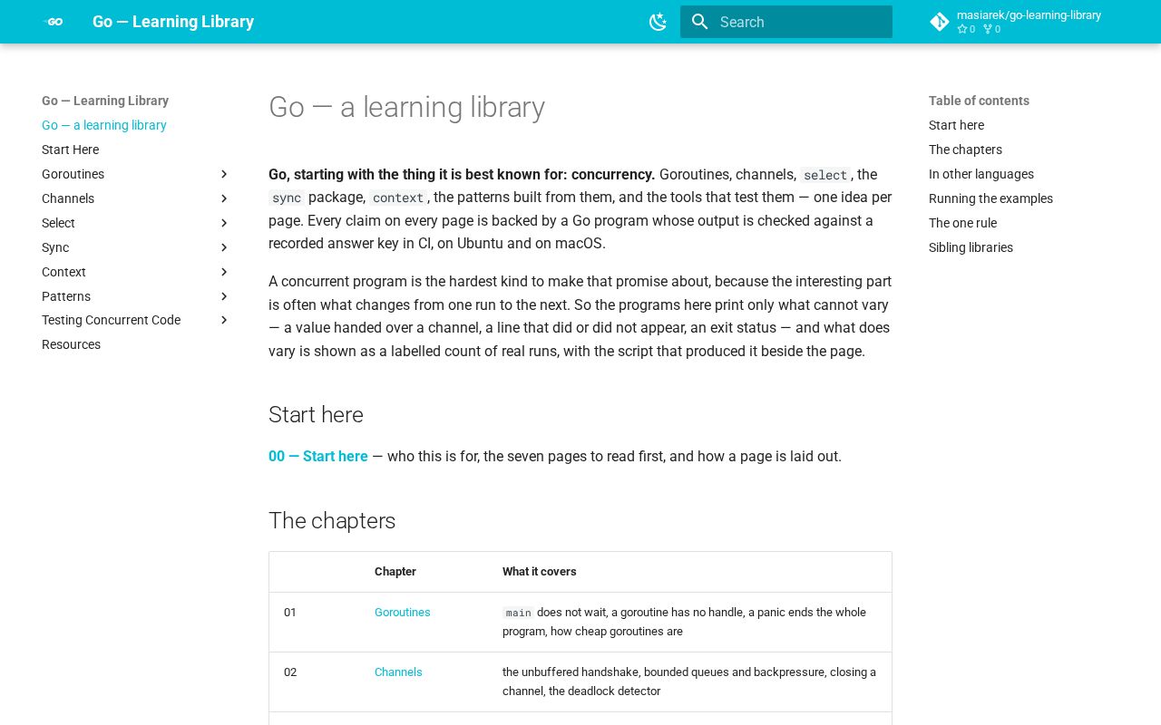 Preview of Go Learning Library