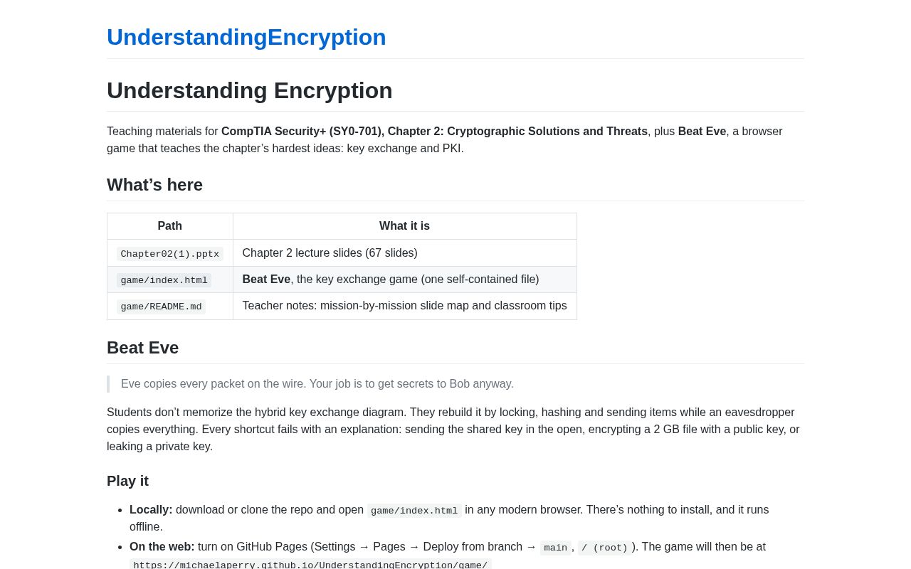 Preview of UnderstandingEncryption