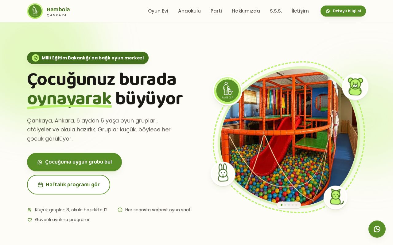 Preview of Bambola Oyun ve Parti Evi - tanitim ve kayit sitesi (Next.js 16, Supabase)