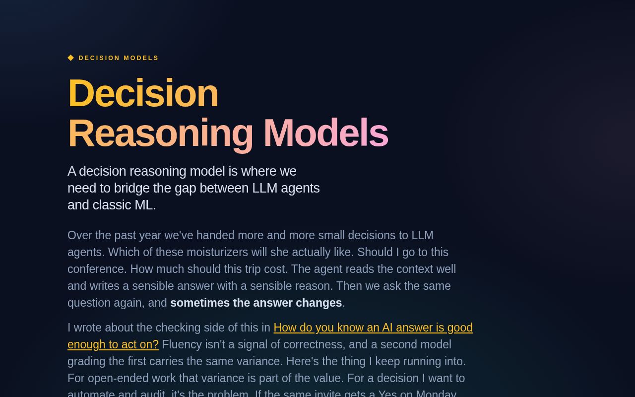 Preview of Decision Reasoning Model