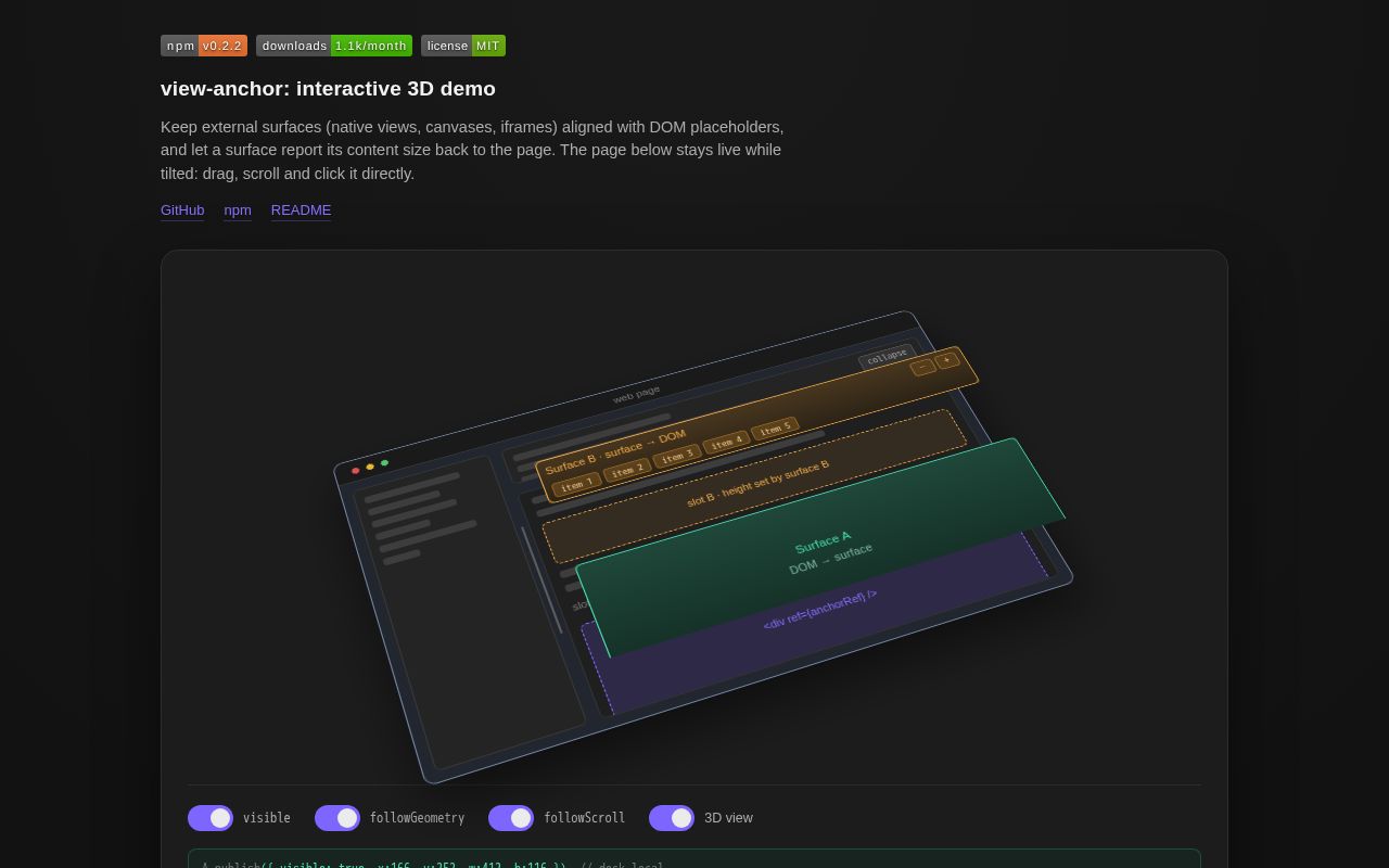 Preview of View Anchor