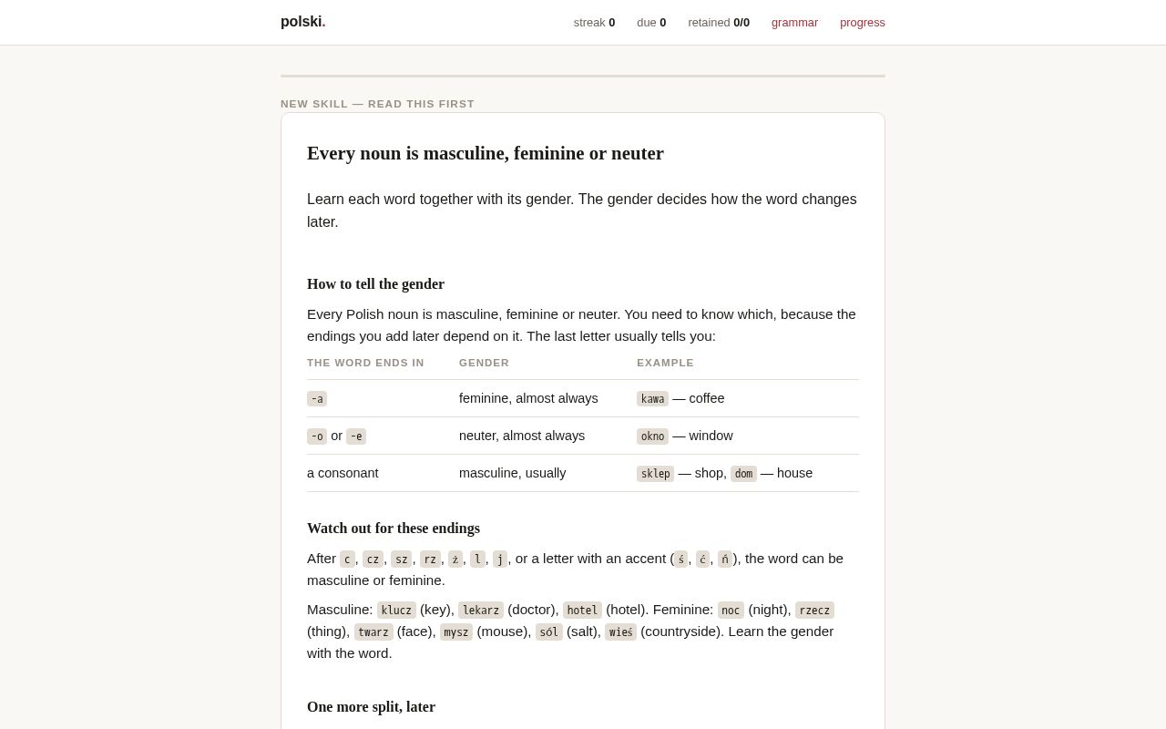 Preview of Polish Learning Platform
