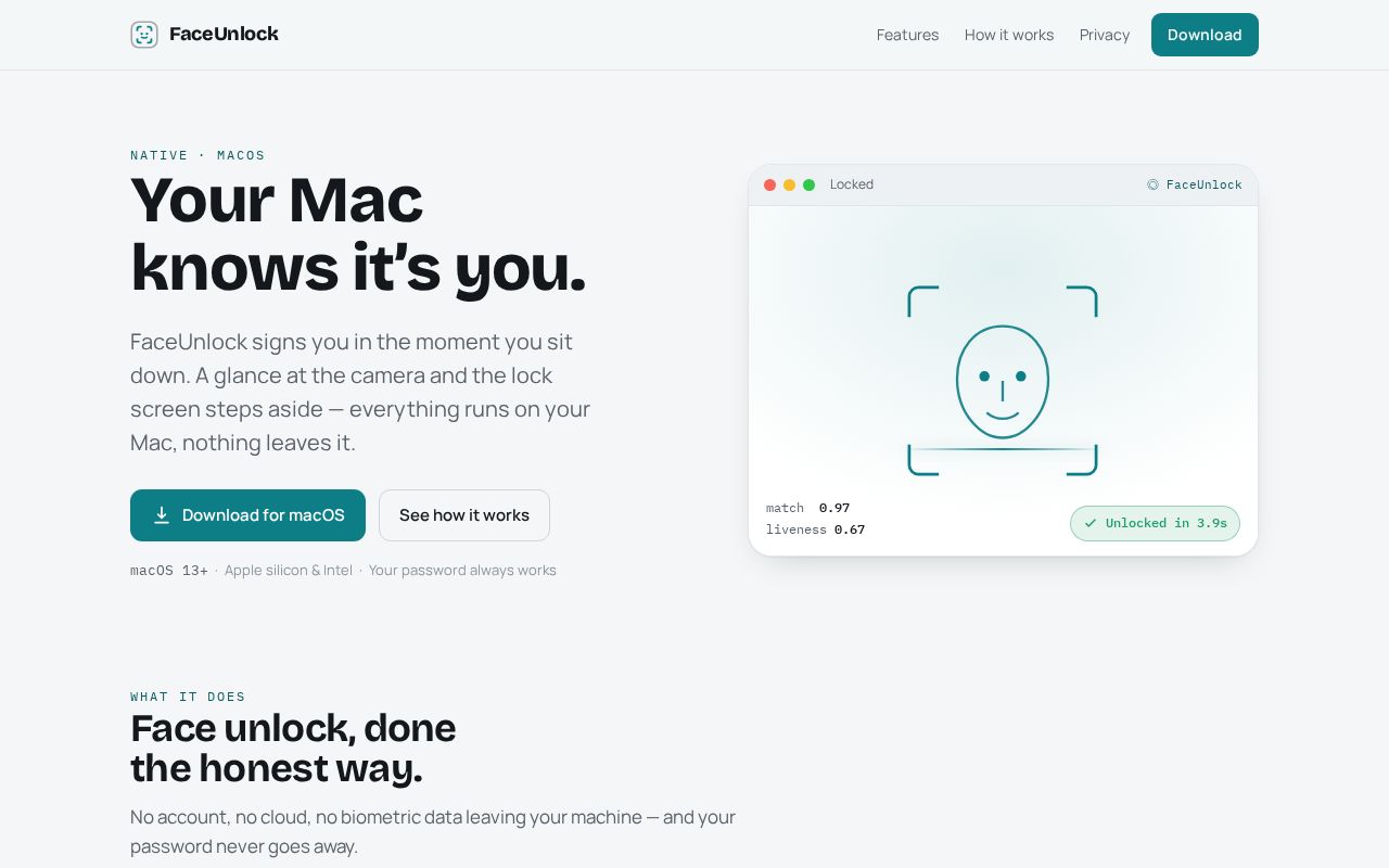 Preview of FaceUnlock