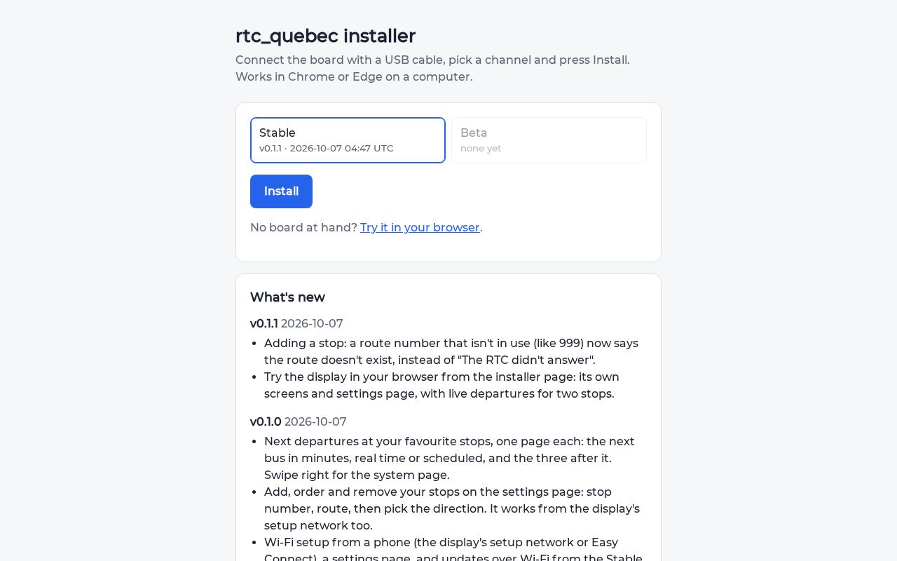 Preview of Firmware installer