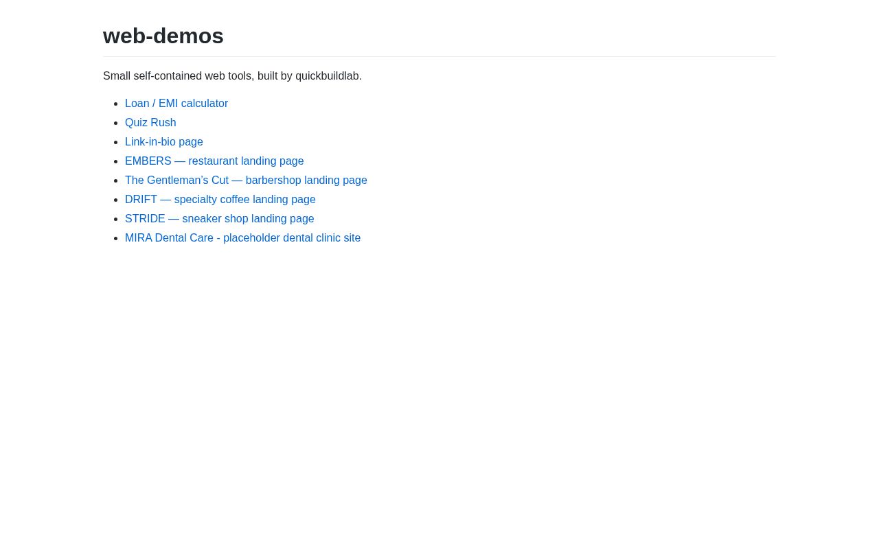 Preview of Web Demos