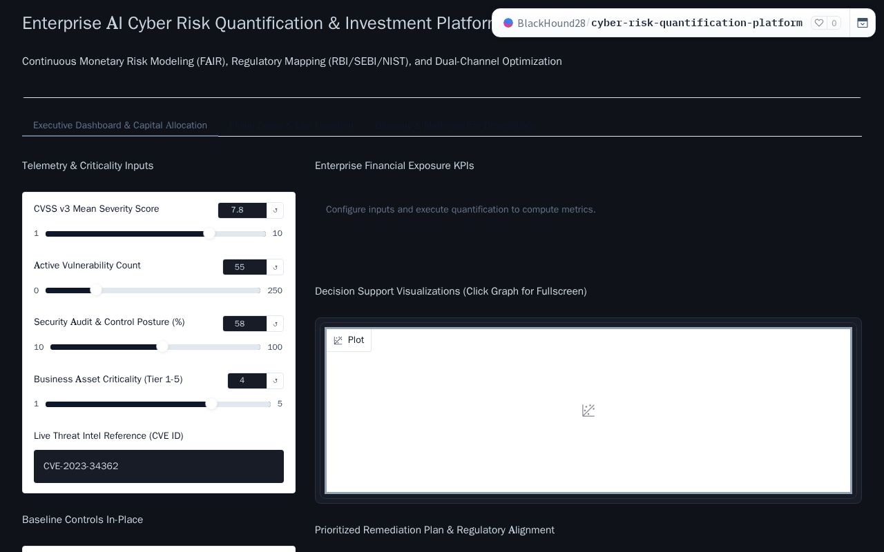 Preview of Cyber Risk Quantification Platform