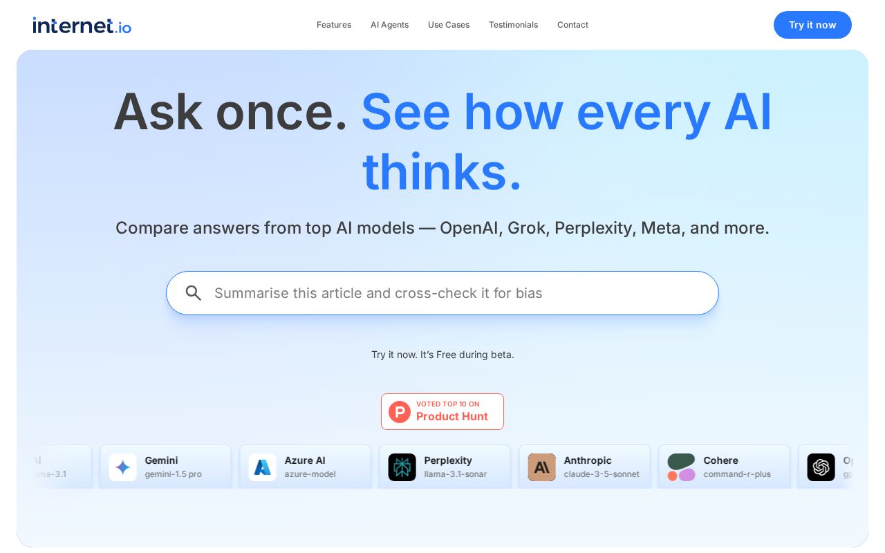 Preview of Internetio Website
