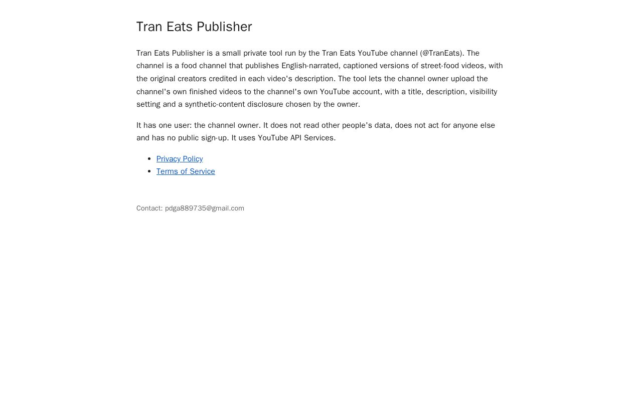 Preview of Tran Eats Publisher