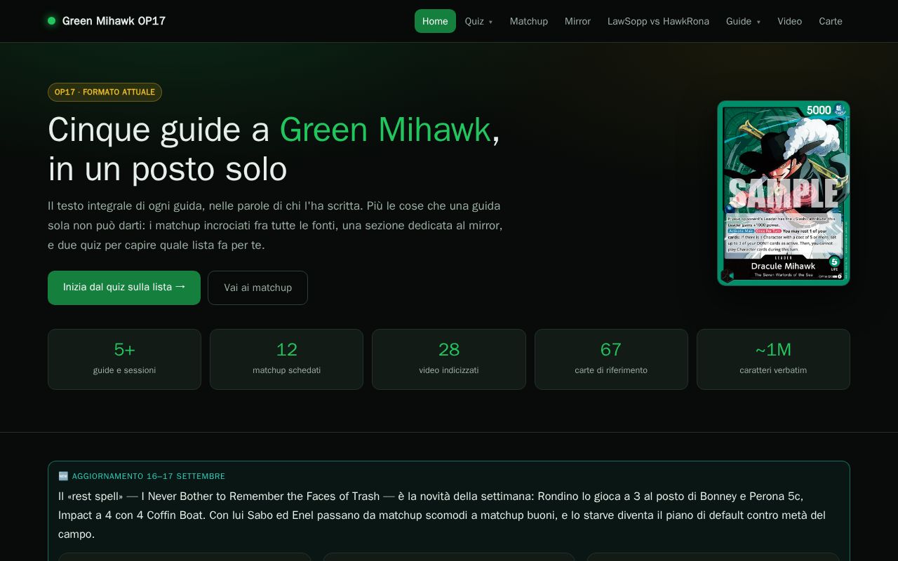 Preview of Green Mihawk Guide