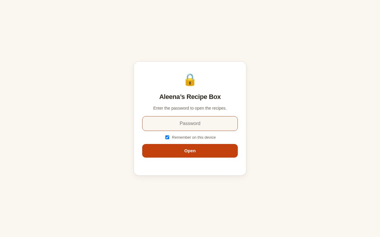 Preview of Recipe Box