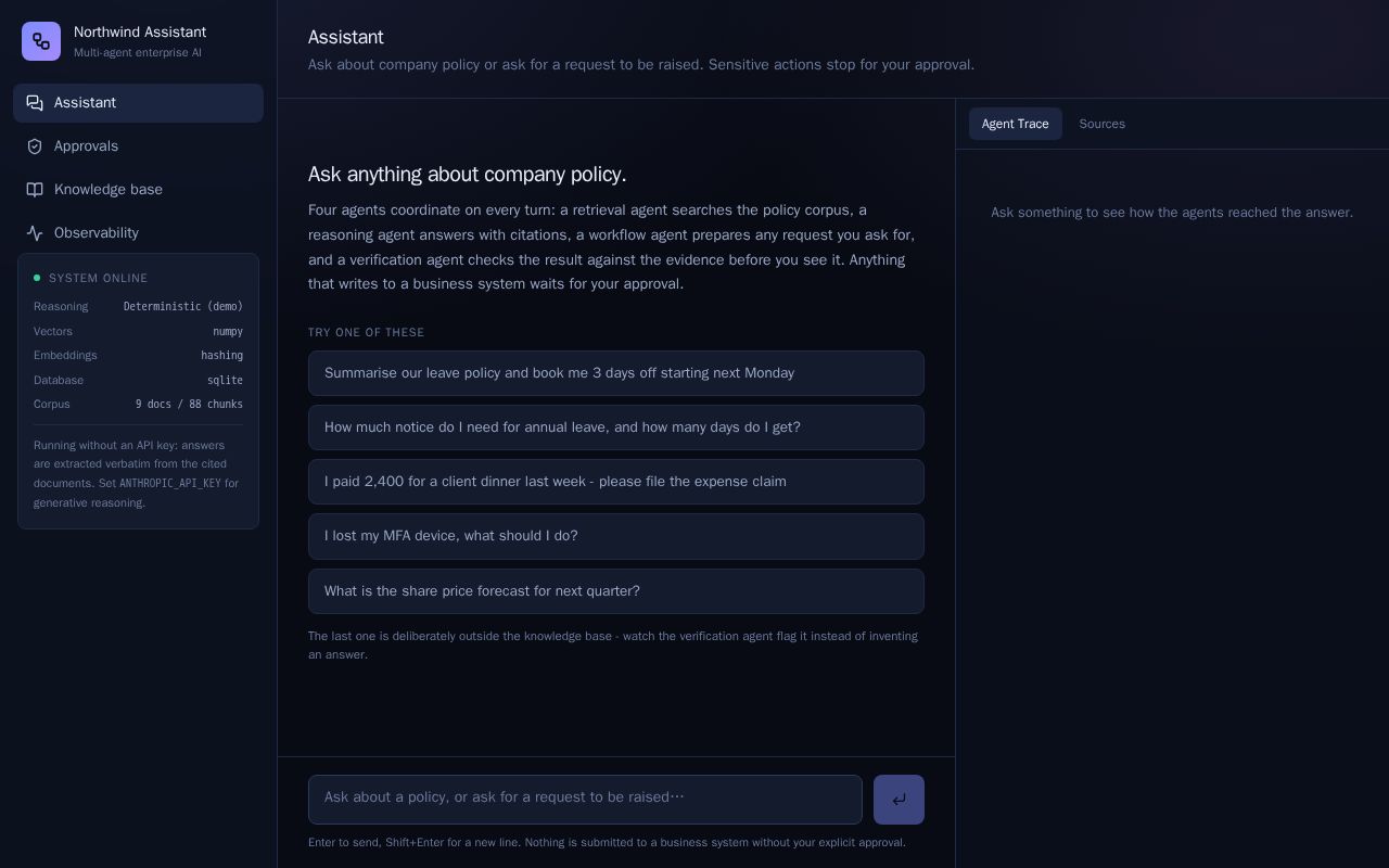 Preview of Enterprise Multi Agent Assistant