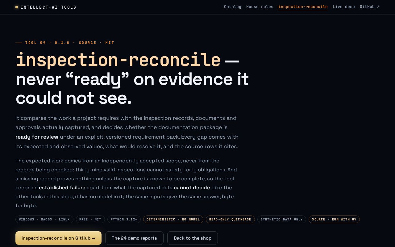 Preview of Inspection Reconcile