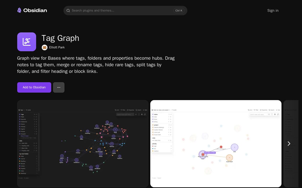 Preview of Obsidian Tag Graph