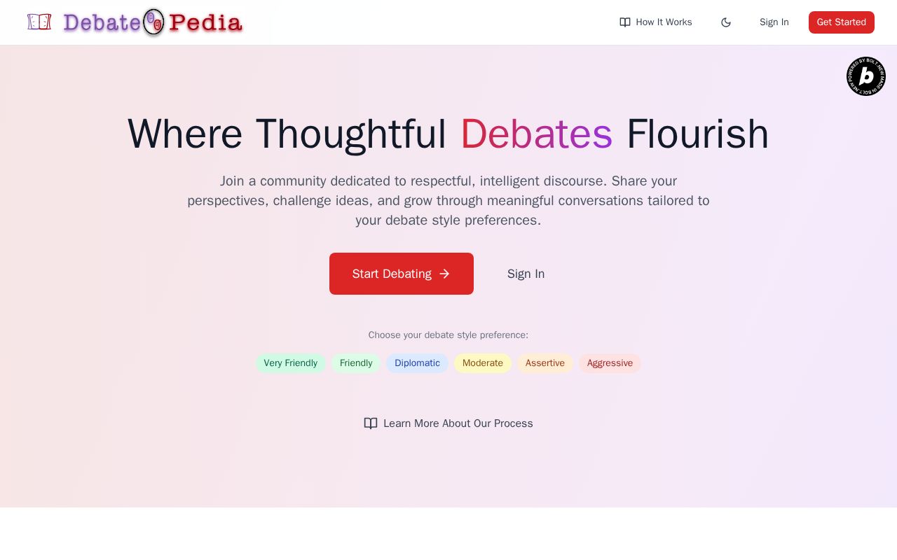 Preview of DebateOPedia