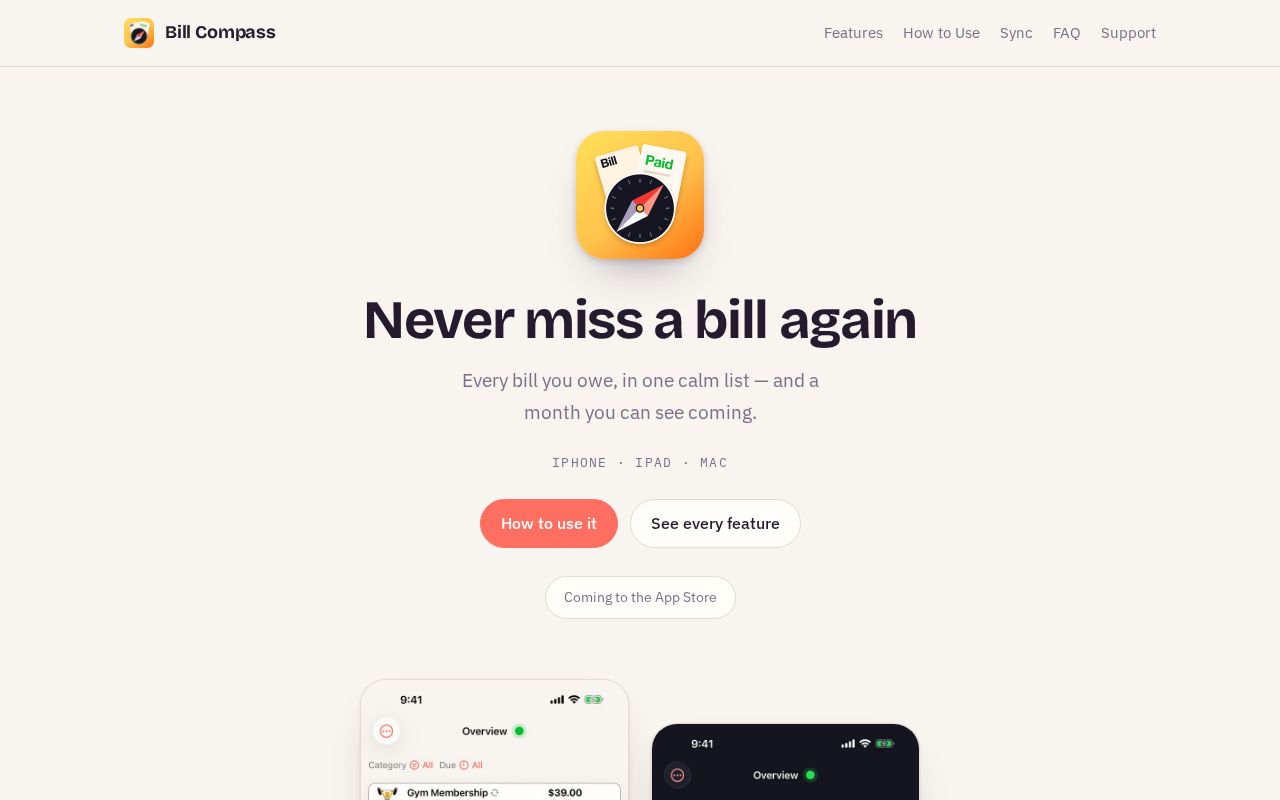 Preview of Billcompass App Github Io