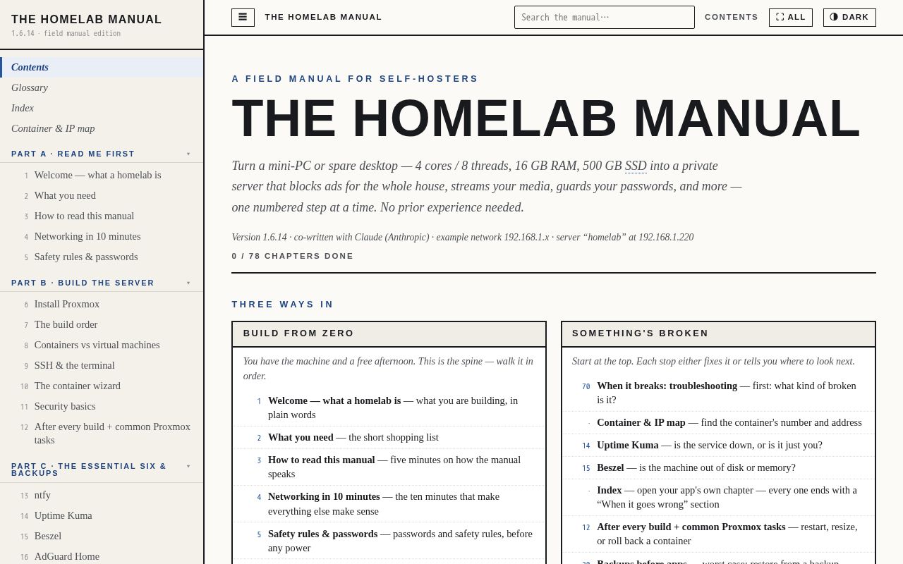 Preview of The Homelab Manual