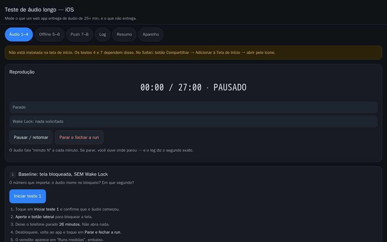Preview of Teste de áudio iOS