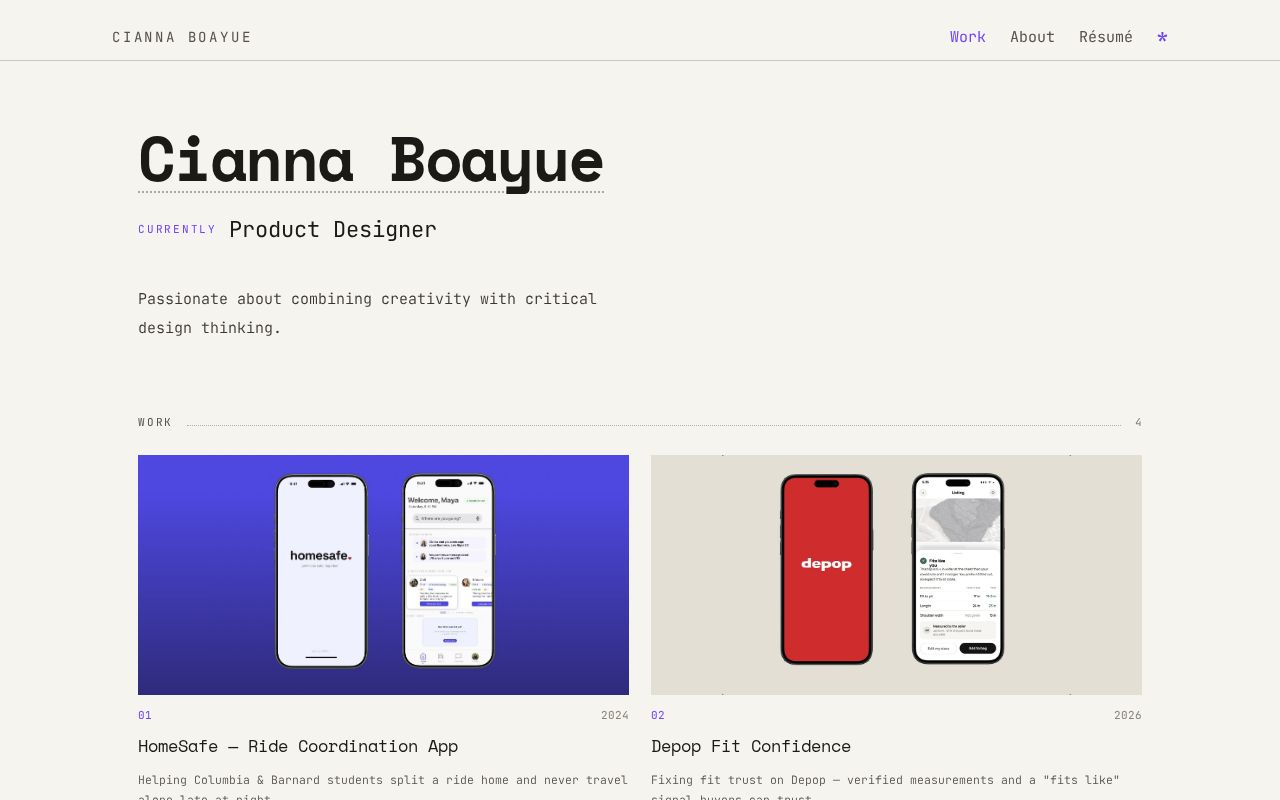Preview of Cianna Boayue Portfolio