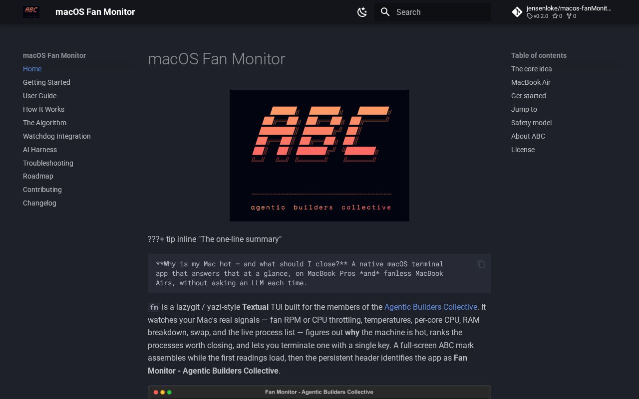 Preview of Macos FanMonitor