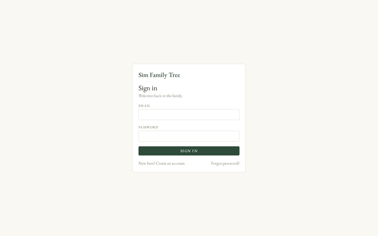 Preview of Sim Family Tree: private family tree with an infinite-canvas map