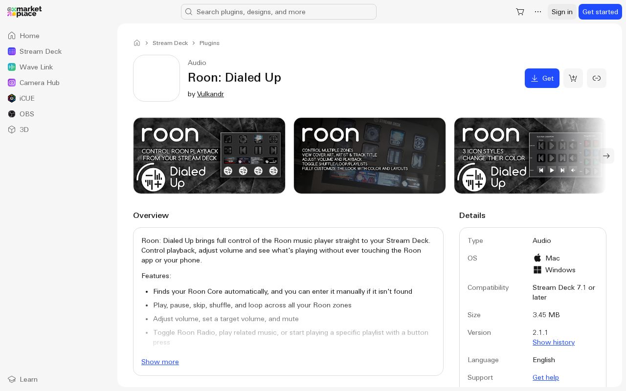 Preview of Streamdeck Roon Dialed Up