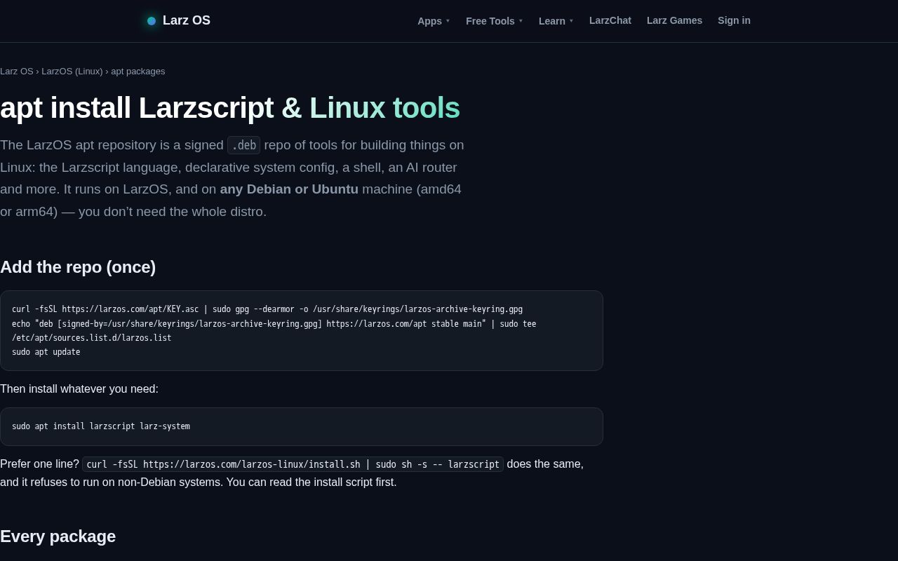 Preview of Larzos Linux