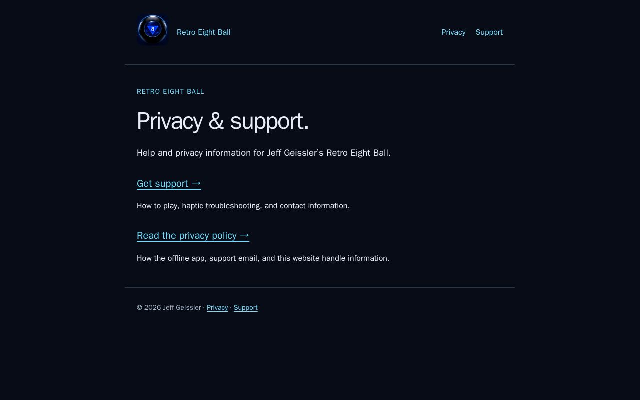 Preview of Privacy & Support