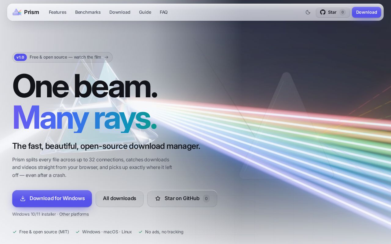 Preview of Prism Download Manager