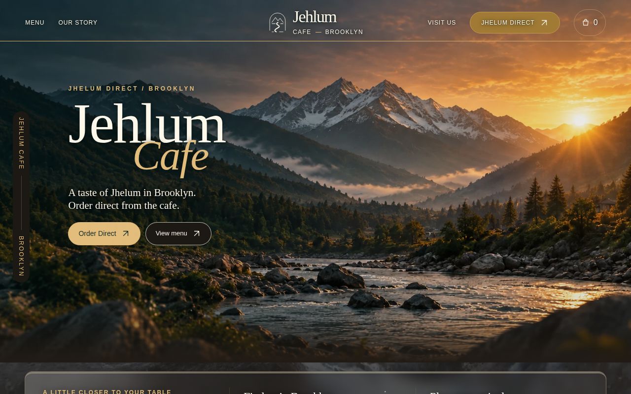 Preview of Jehlum Cafe - mountain river journey, menu, and ordering.