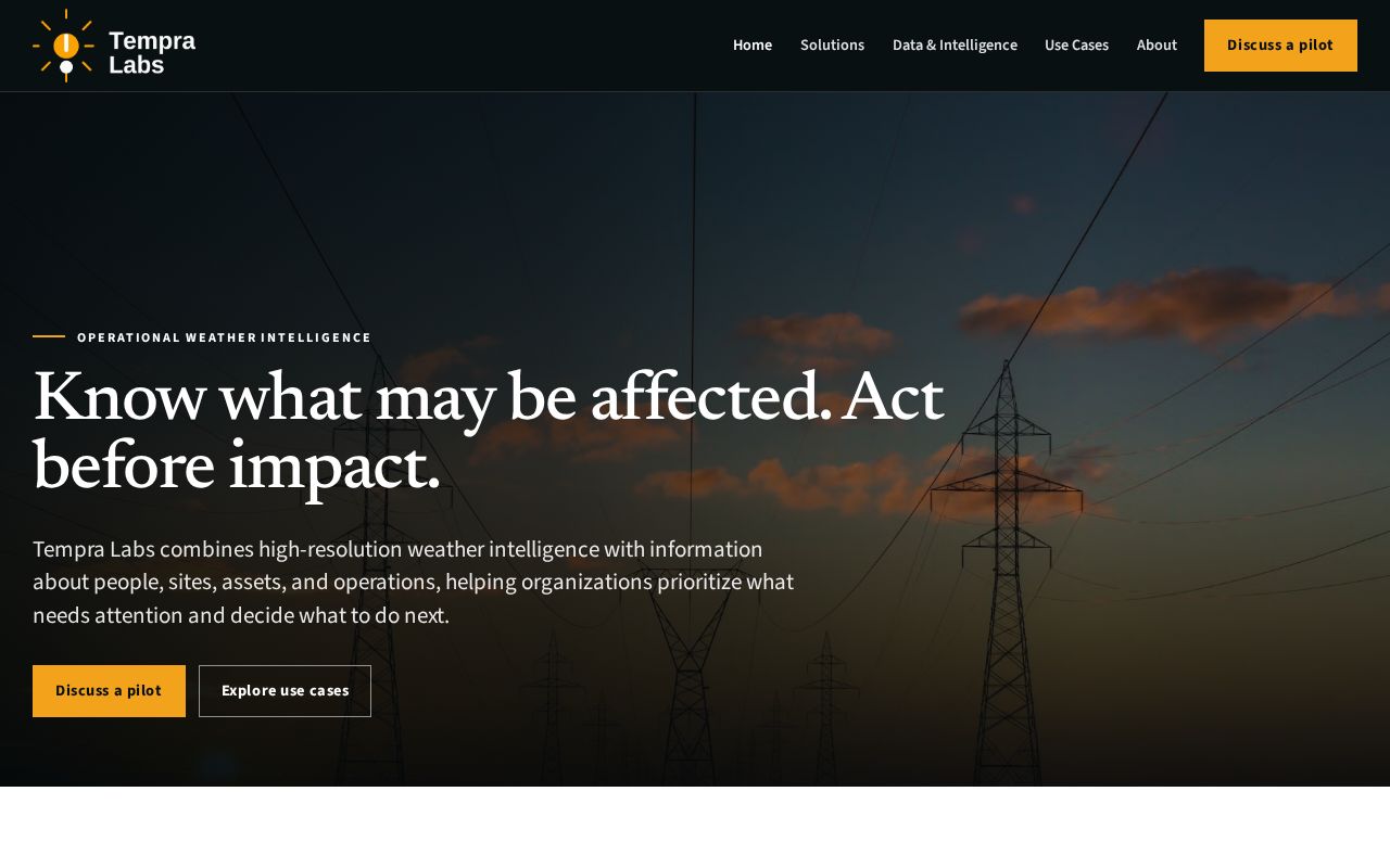 Preview of TempraLabs Website