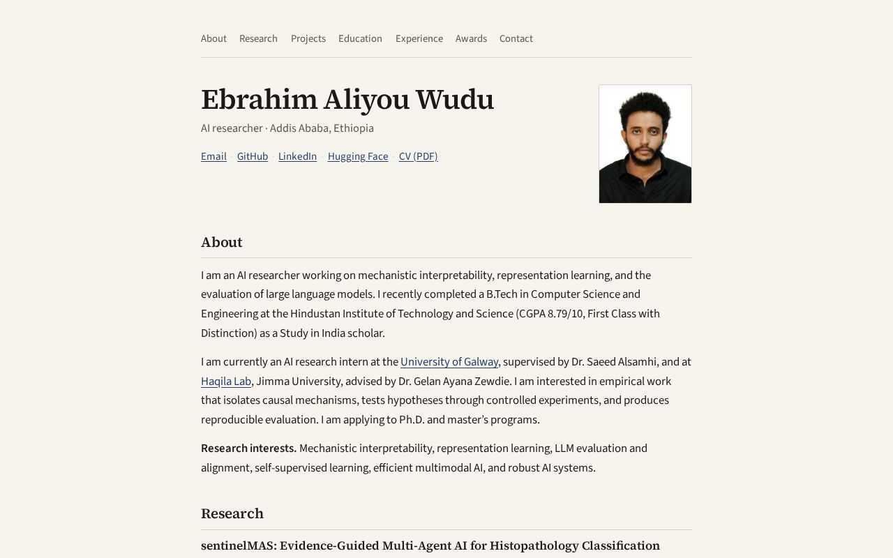 Preview of Academic homepage