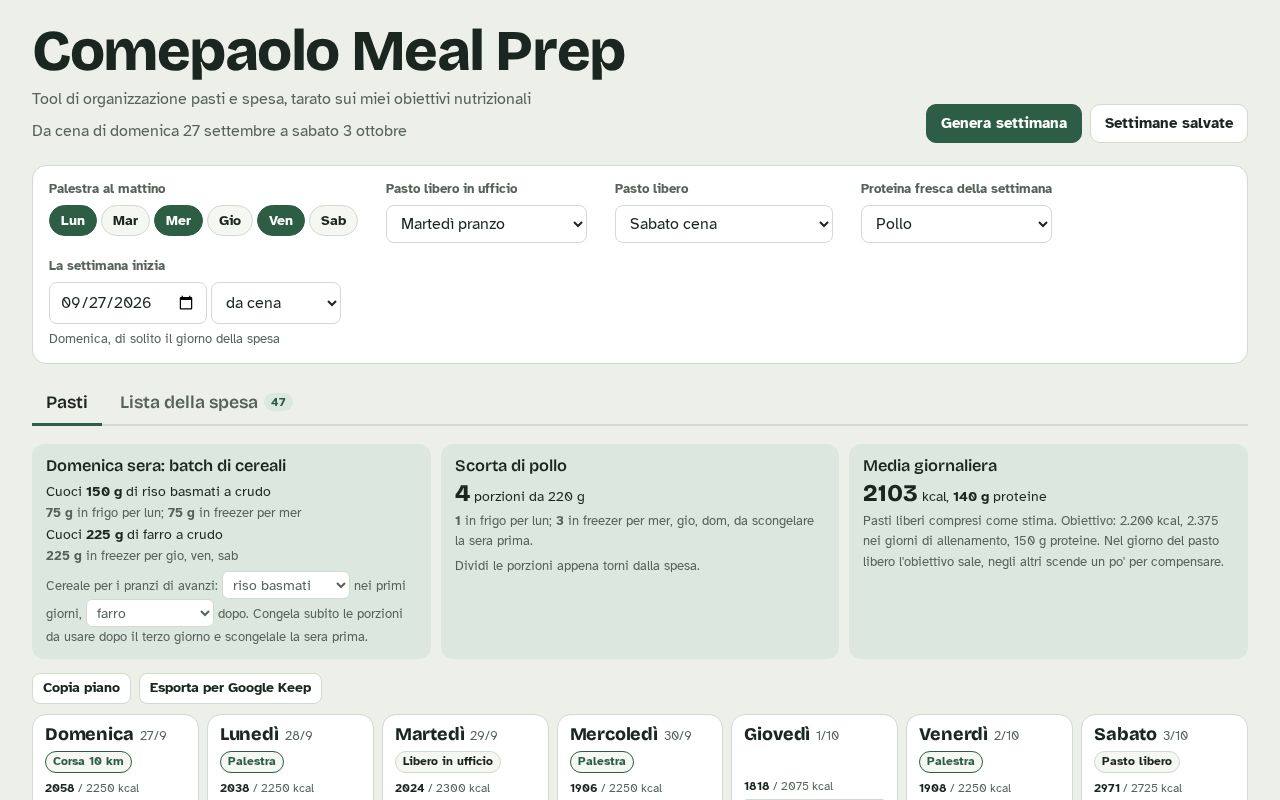 Preview of Comepaolo Meal Prep