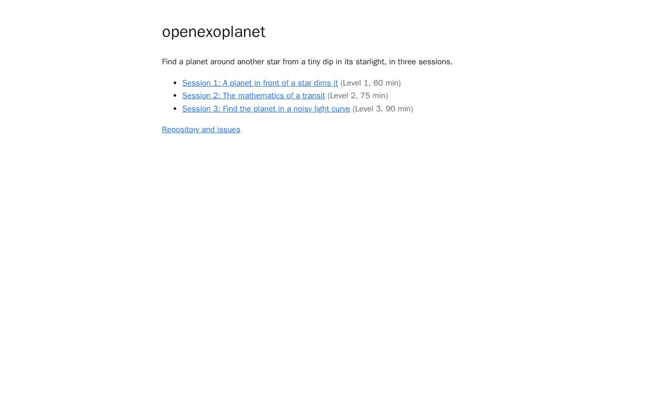 Preview of Openexoplanet