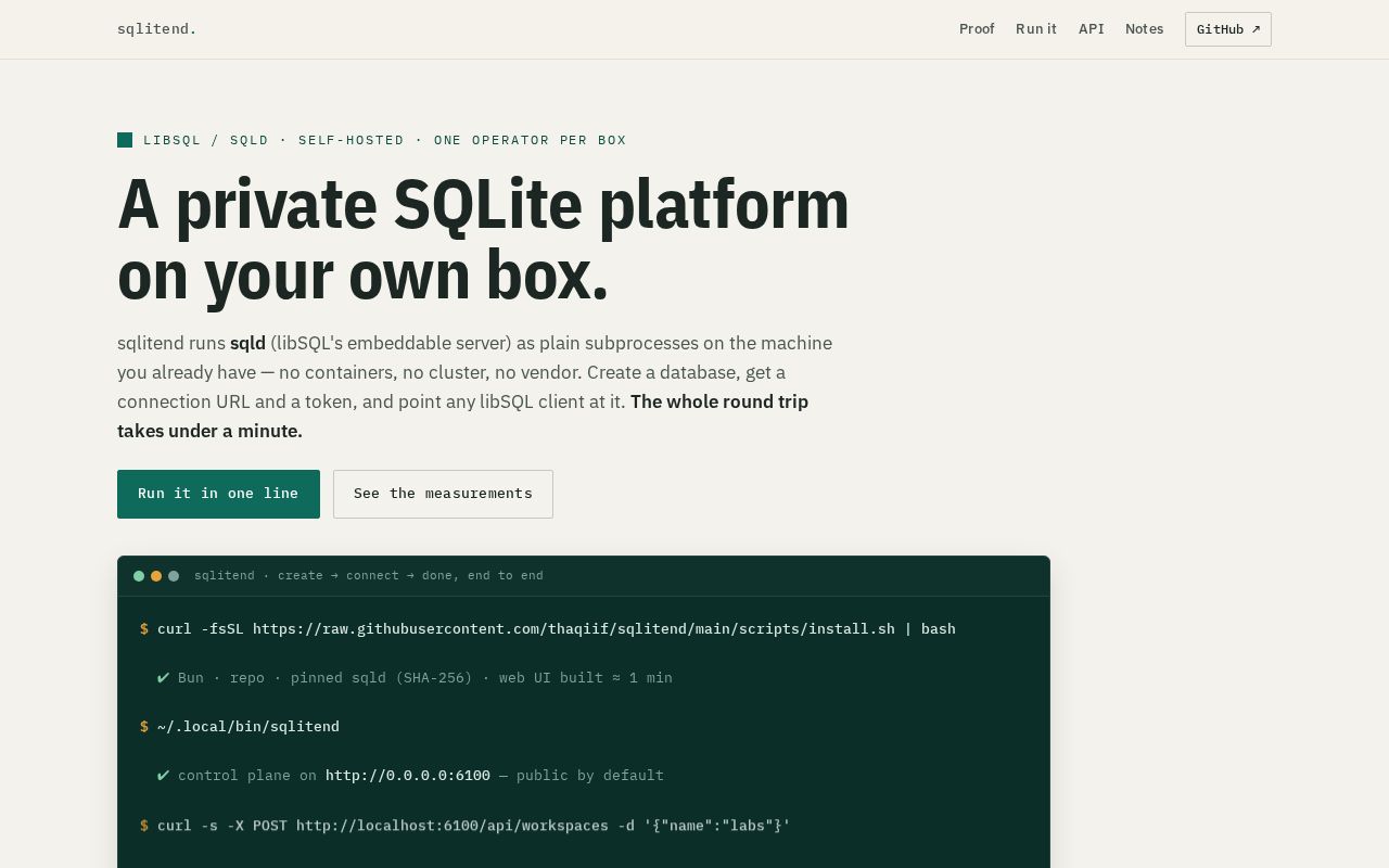 Preview of Sqlitend